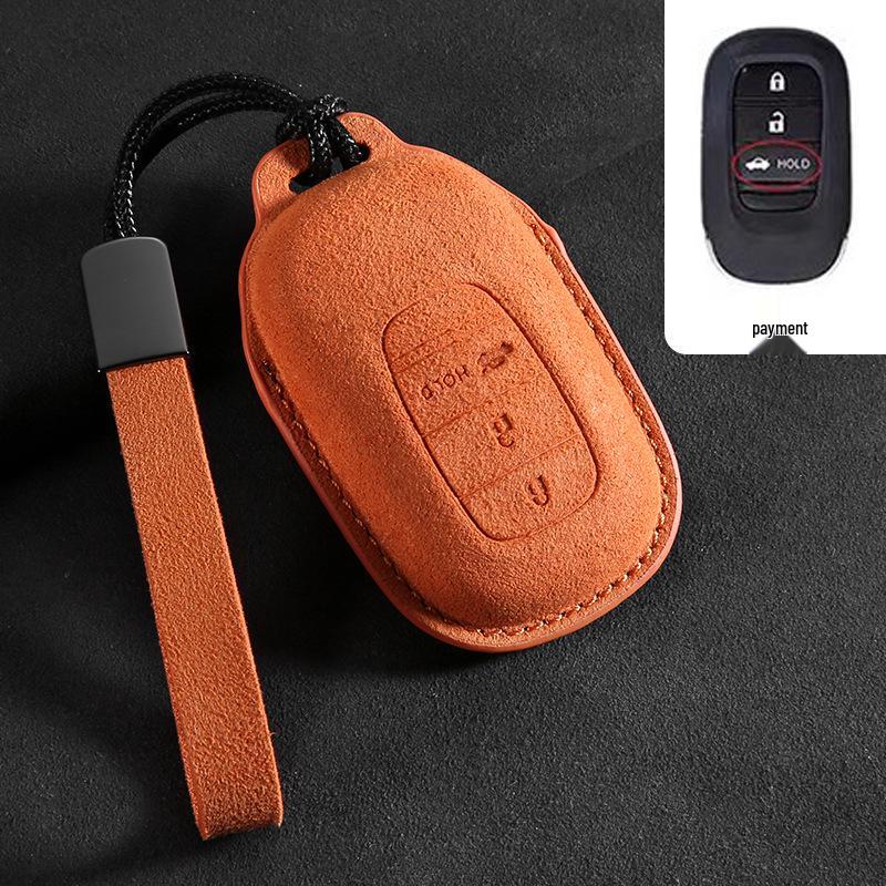 Compatible Car Key Case for Honda CRV, Accord 10th Gen, Civic, XRV, Guandao, Lingpai, Haoying, Binzhi - Cowhide Leather Bag