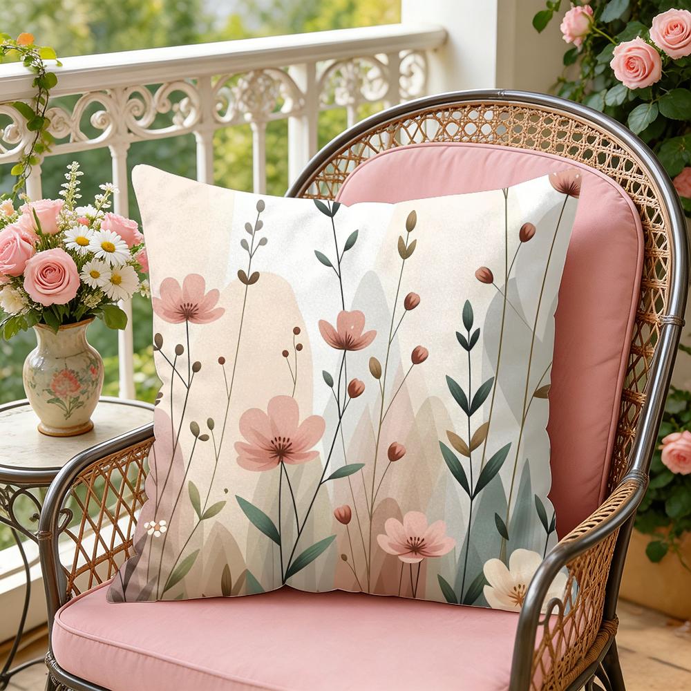 Kleine Blumen Kissenbezug Weicher Plüsch Überwurf Kissenbezug Doppelseitig Dekorativer Kissenbezug Sofa Schlafzimmer Heimdeko