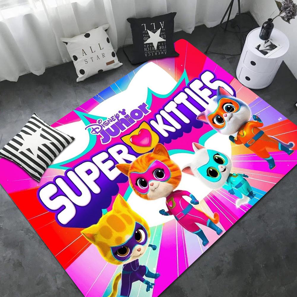 Tappetini per Stanza con Fantasia Junior Super Kitties Stile Nordico Zerbino per Casa Tappetini per Bagno-WC Tappetino Decorativo per Camera da Letto Hotel