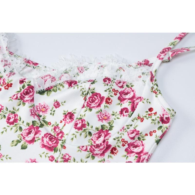 Summer Small Floral Split Halter Dresses for Women