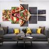 5 Stück Pizza Essen Restaurant Mahlzeit Dekor Leinwand Bild Wandkunst 5 Stück Bilder Poster Home Decor Room Decor Modern Abstract