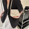 Street Style Small Square Pu Shoulder Bag With Lock Closure For Daily Casual Use