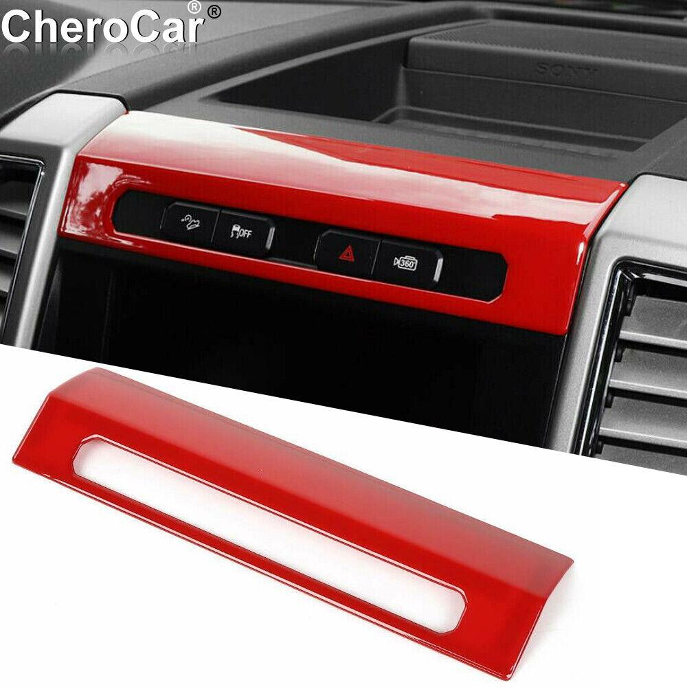 Red ABS Emergency Light Lamp Switch Panel Trim for Ford F150 2015-20 Accessories