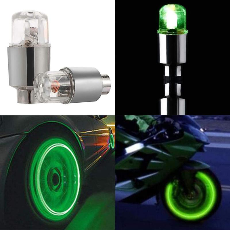 1/4Pcs Car Wheel Lights Cap Auto LED Light Wheel Tire Tyre Air Valve Stem Caps Cover for Car Motorcycle Auto Lights Accessories