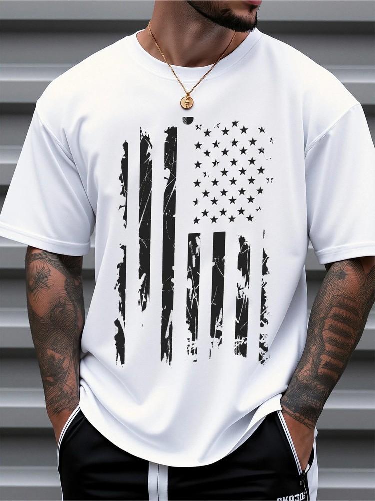 

Men’s American Flag Graphic TShirt Patriotic USA Casual Summer Reprint Unisex T-Shirt S