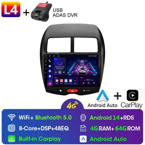 For Mitsubishi ASX 1 2010 2011 - 2016 C4 Peugeot 4008 Car Radio Multimedia Video Player Navigation GPS Android 10 2din 2 din