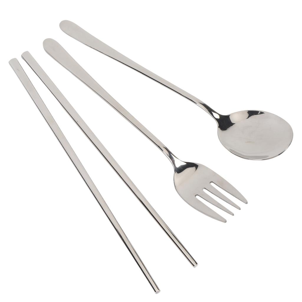 Bærbart bestikk med oppbevaringsboks 304 rustfritt stål skje gaffel spisepinner gjenbrukbart bestikksett fo