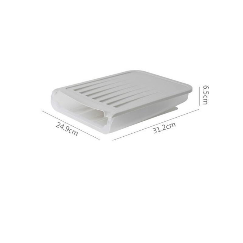 Refrigerator Egg Storage Box with Cover Automatic Rolling Sliding Egg Box Plastic Transparent Can Stack Duck Egg Preservation Box