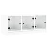 TV Cabinet with Glass Doors White 102 X 37 X 42 Cm