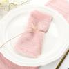 6PCS Rustic Style Burr Edge Cotton Napkin Tassel Design Gauze Tea Towel  Wedding