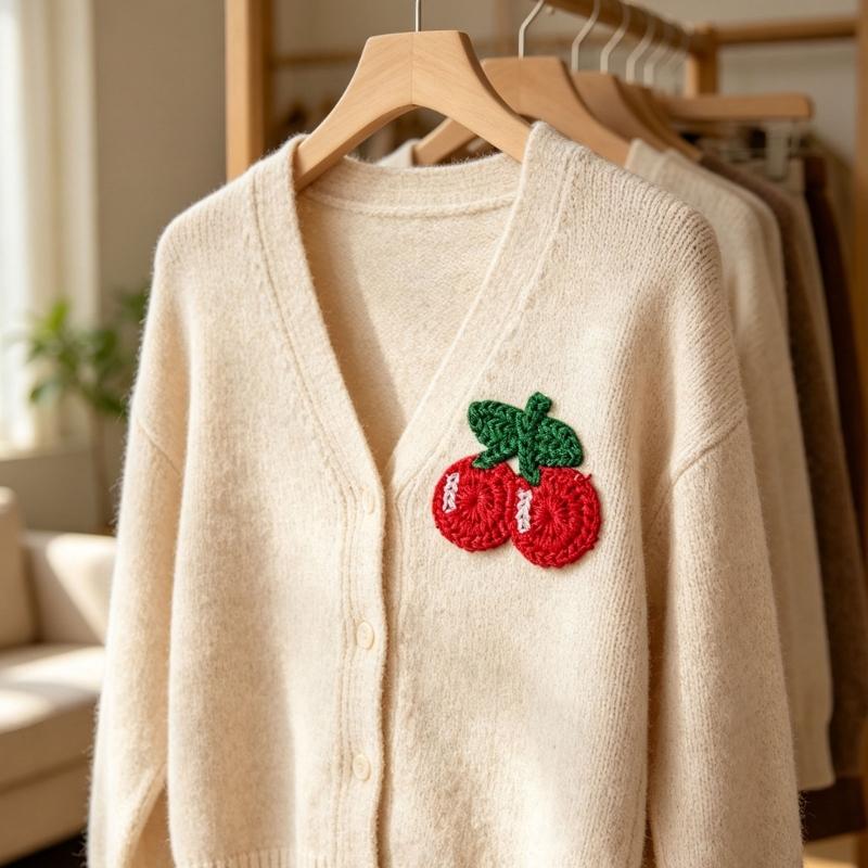 Sew On Fruit Applique Patches Set with Knit Cotton Texture, 20 Mini Fabric Patches for Clothes Bags Hats Shoes and Small Repair Coverups