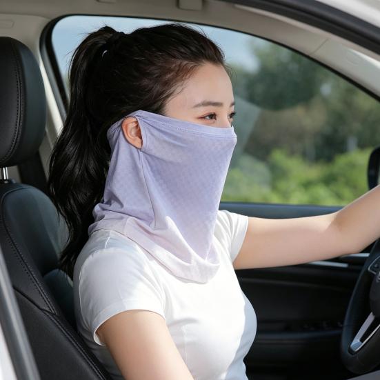 Summer Activities Face Guard Ice Silk Sunscreen Cover for Face Neck And Clavicle