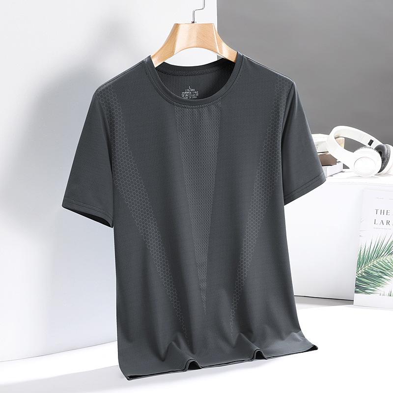 Ice silk quick-drying t-shirt men's short-sleeved summer men's large-size half-sleeved clothes outdoor running sports t-shirt round neck