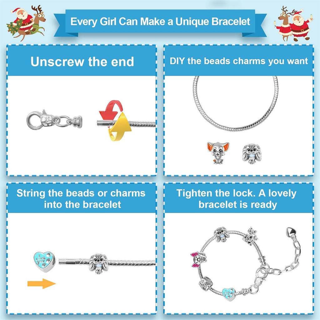 Festival Advent Calendar For Kids Festival 24 Days Countdown Calendar With DIY Bracelet Necklace Cute Charm Festival Holiday Ornament Gift