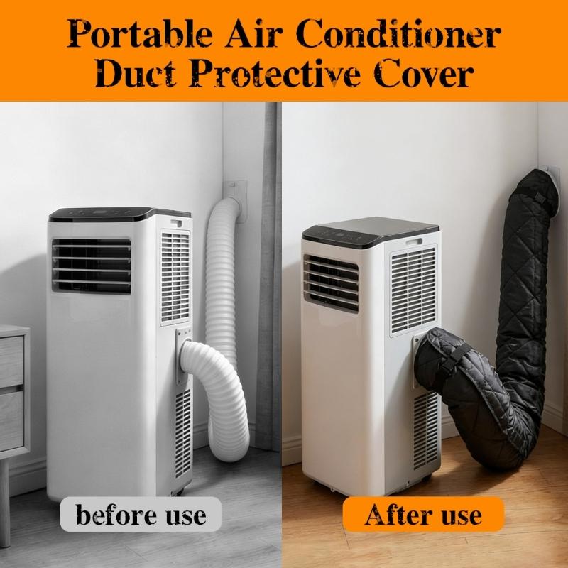 Strong Polyester Air Conditioner Pipe Cover 150cm Works With All 5in Portable Device Exhaust Pipes Includes Additional Fasteners