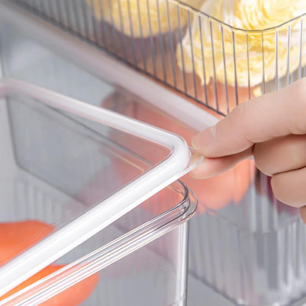 Portable Timeable Refrigerator Storage Box Transparent Kitchen Organizer  Kitchen Supplies