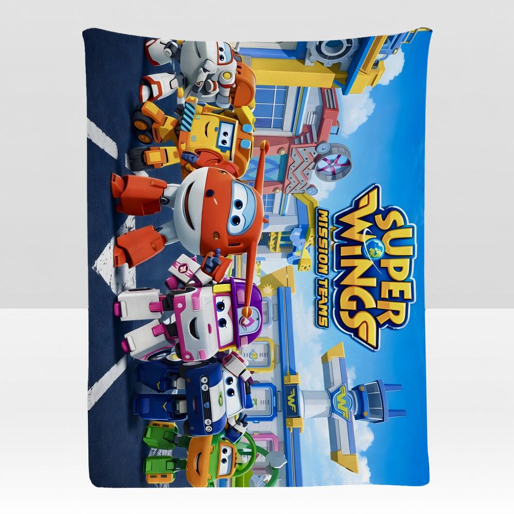Cartoon S-Super W-Wings Throw Soft Flannel Blanket for Bed Bedroom Sofa Picnic Throw Skin-friendly Breathable Gift Cover