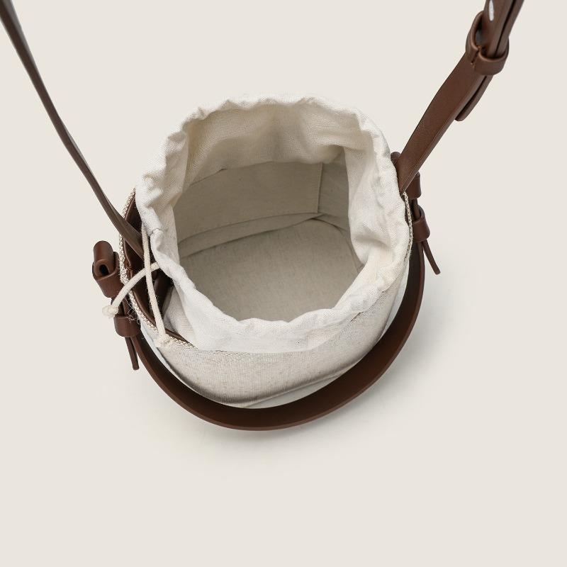Canvas bag, color matching bucket bag, color contrasting small bag, Harajuku one-shoulder crossbody portable women's bag