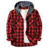 Camicia con Cappuccio a Quadri Rossi e Neri Trendy da Uomo - Capo Esterno Casual a Vestibilità Larga per Primavera & Autunno 2026