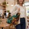 Vintage Leopard Print Tote Bag Portable Casual Stylish Daily Use Purse