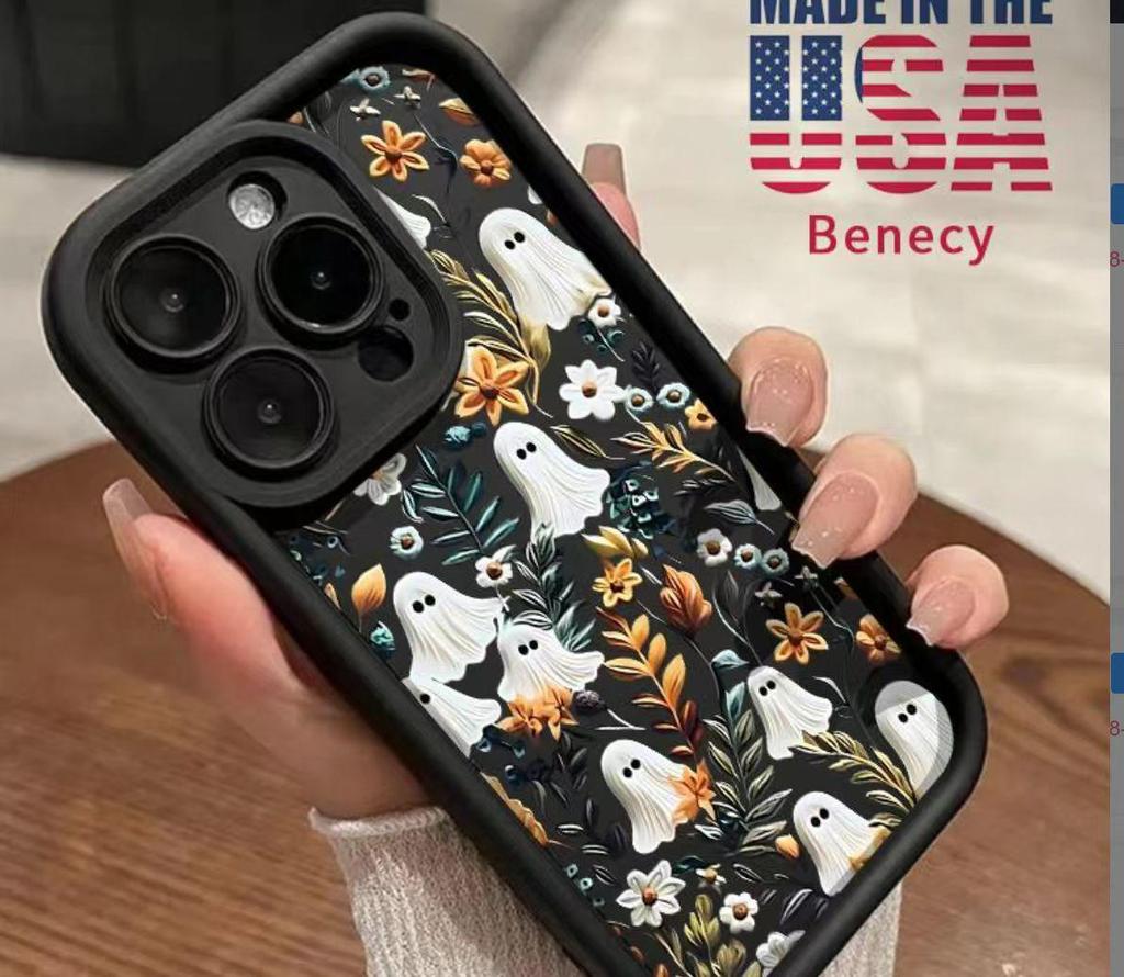 Ghost Flowers Trendy Phone Case for Apple iPhone 17 Pro Max/16/15/14/13
