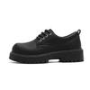 Derby shoes men's platform heightening Martin boots black big head round head commuting cleanfit tooling casual leather shoes