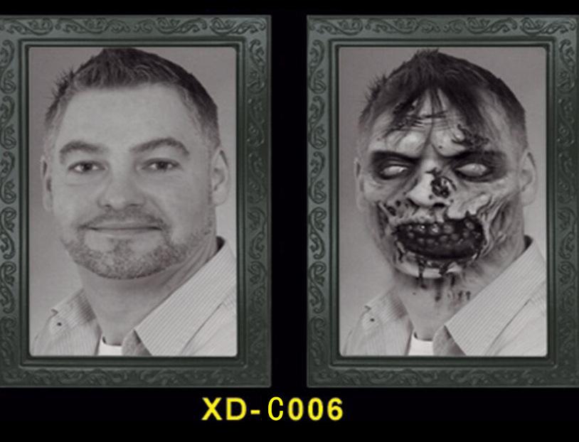 Halloween Decoration 3D Change Face Expression Moving Ghost Portrait Photo Frame Horror Party Castle Haunted House Props Decor