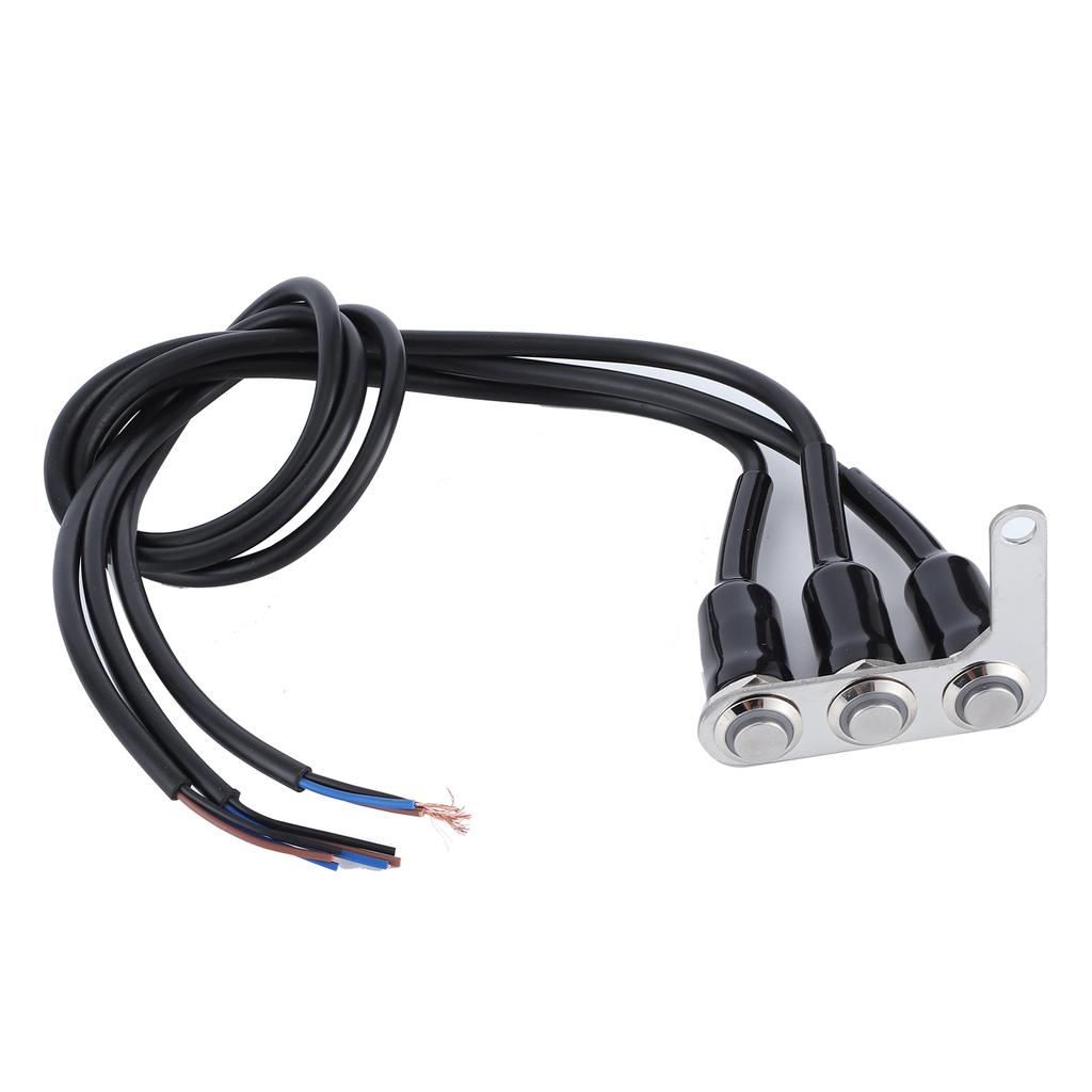 Motorcycle Handlebar Switch Adjustable Mount Waterproof 3 Buttons for Headlight Horn Turn Signal