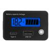 Digital Battery Monitor LCD Screen DC 8 To 30V USB Type C Port Battery Capacity Voltage Meter for
