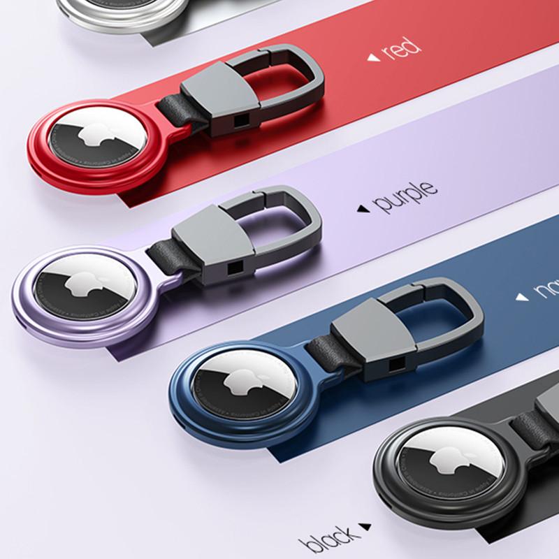 For AirTag Metal Case Protecto With keychain Metal Magnetic Shockproof Anti Scratch Fall Protect Shell Cover