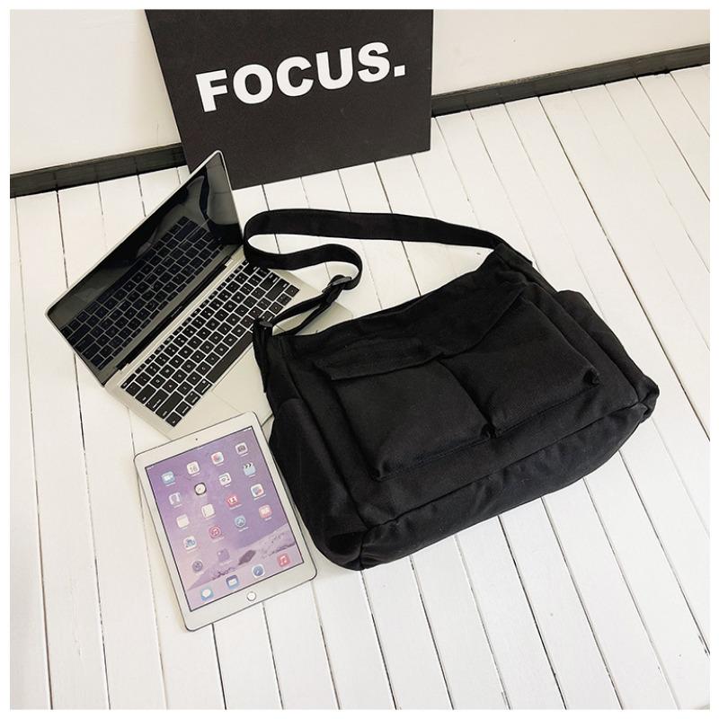 Utility Style Shoulder Crossbody Bag Unisex Instagram Canvas Bag Student Class Bag Street Large Capacity Artistic Casual Bag