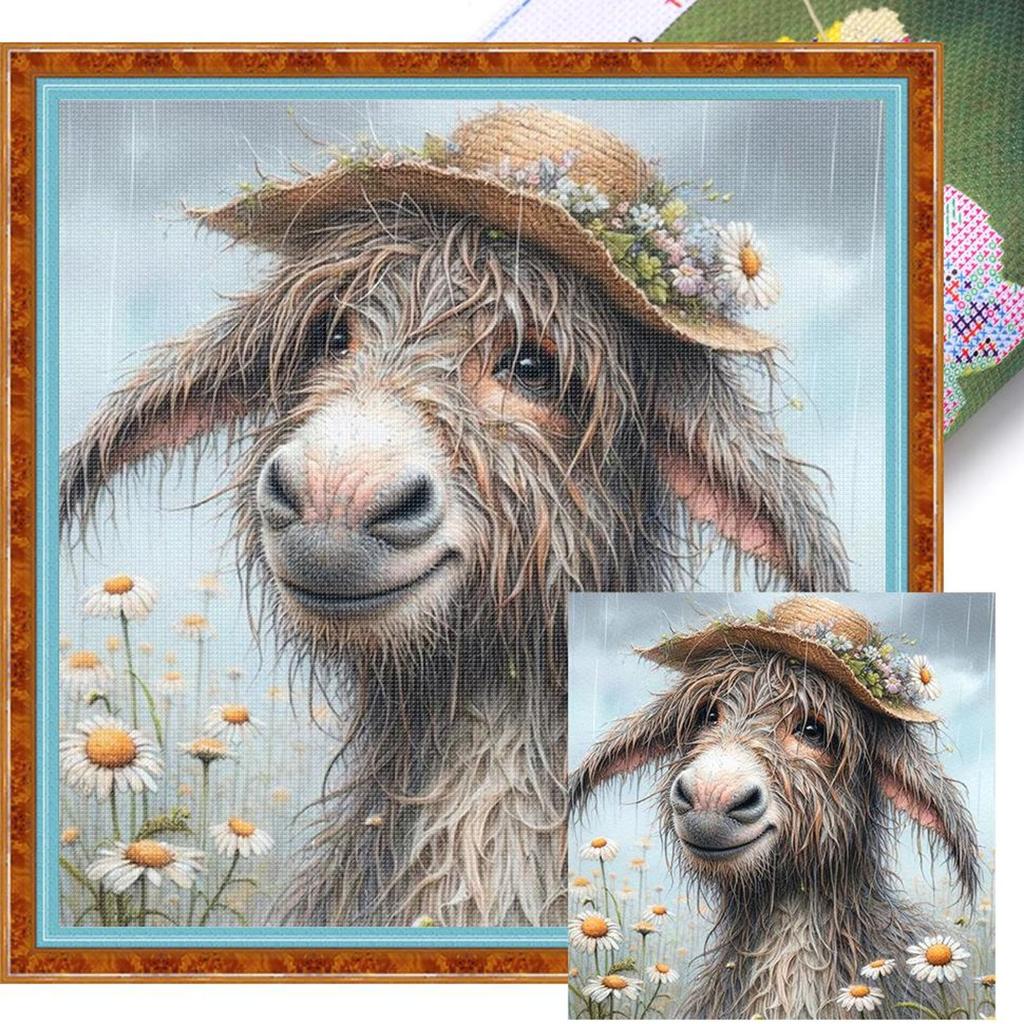 Animal Full 11CT DIY Stamped Cross Stitch Kits 40x40cm Cross Stitch Art and Crafts Kits for Beginners Adults Home Decor