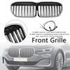 Double Slat Gloss Black Front Grill Grille Fit BMW 7 Series G11 G12 2019-2022