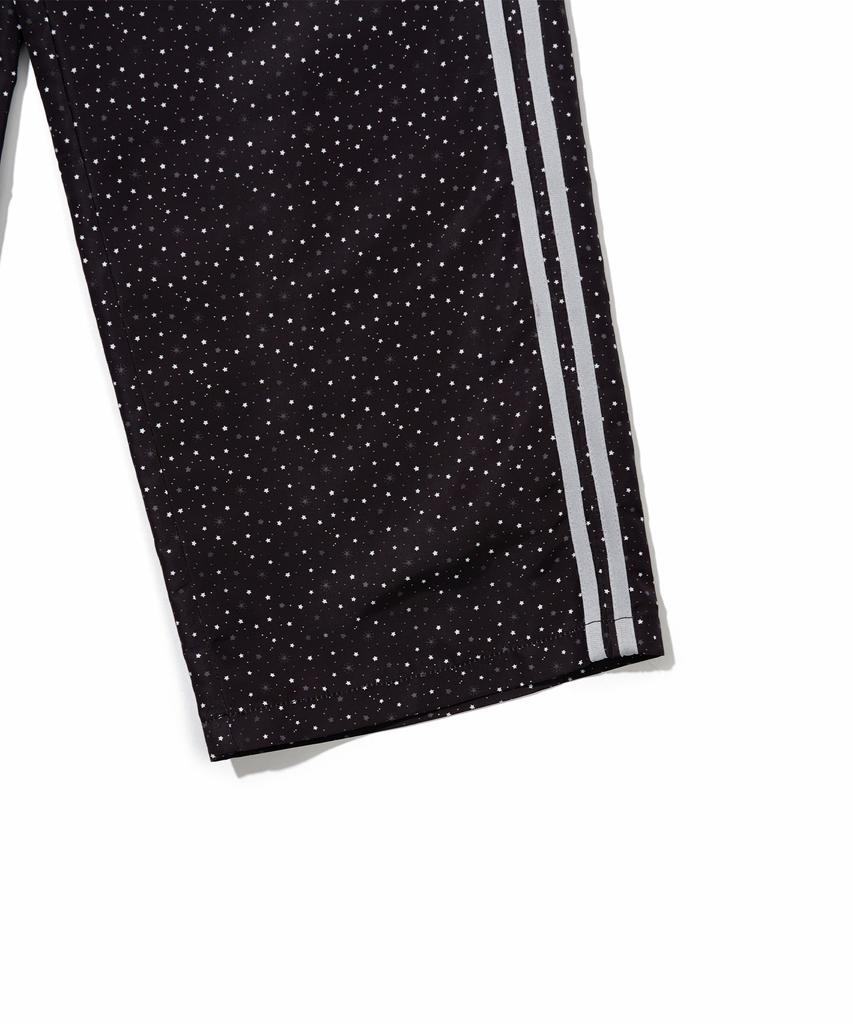 YOUHEE Star Pattern Layered Banding Track Pants_Black