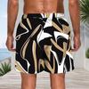Men Plus Size Tie Dye Vertical Stripe Beach Shorts Quick Dry Casual Swim Trunks With Pockets For Summer Swimming Surfing
