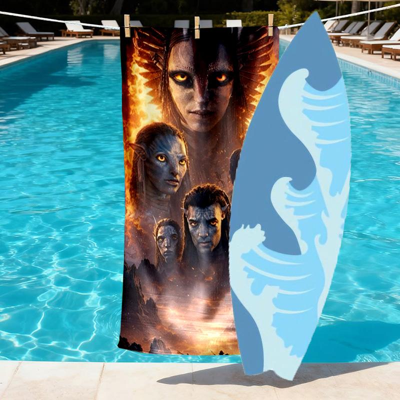 Avatar-Aufdruck Strandtuch Design, Weich, Leicht. für Zuhause, Badezimmer, Spa, Pool, Yoga, Surfen, Camping, Geschenk für Familie, Freund