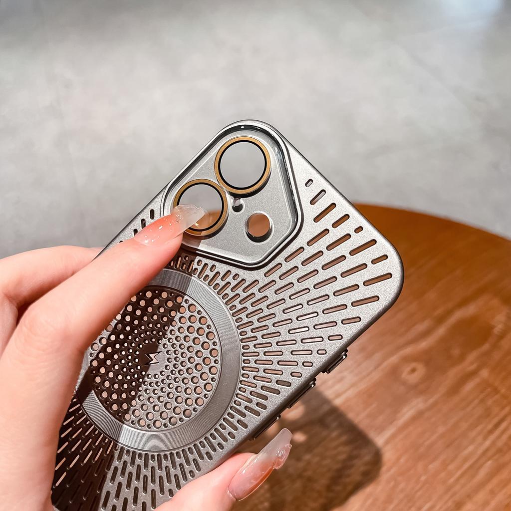 Applicable to iPhone16 heat dissipation magnetic suction mobile phone case Apple 15 all-inclusive lens PC anti-drop 14 personalized protective case 13