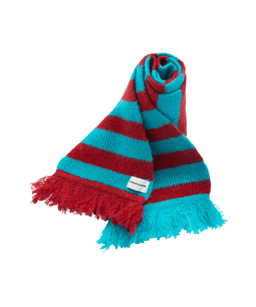 THEVINYLHOUSE Mohair Striped Scarf Red (Vh2Dfuab70A)