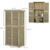 Garden Cabinet Wood Tool Shed Equipment House With Asphalt Roof Louvered Door Storage Cabinet Shed Garden 4 Compartments Gray 87 X 46.5 X 160 Cm