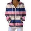 Women's Casual Fashion Long-Sleeved Zip-Up Christmas Print Knitted Hoodie