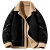 Men's Suede Plush Lined Autumn Stand-Up Collar Jacket