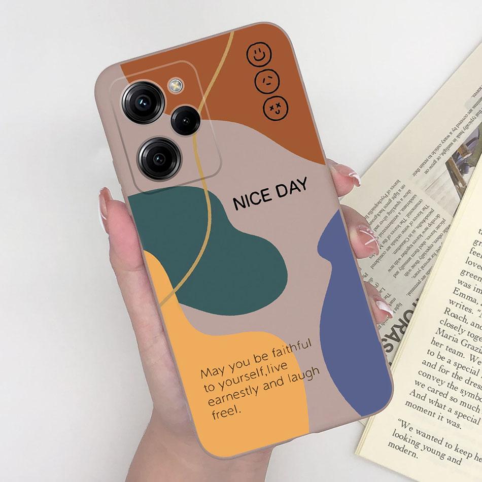 Cell Phone Case For Xiaomi Poco X5 Pro 5G Trendy Pattern Silicone Protective Matte Cover For PocoX5 X 5 X5Pro Capa Funda Bumper