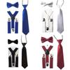 3-teiliges/Set Kinder Baby Hosenträger Krawatte Fliege Set 3 Clip-on Elastische Verstellbare Hosenträgerriemen Mode Krawatten-Set Bühnenbekleidung