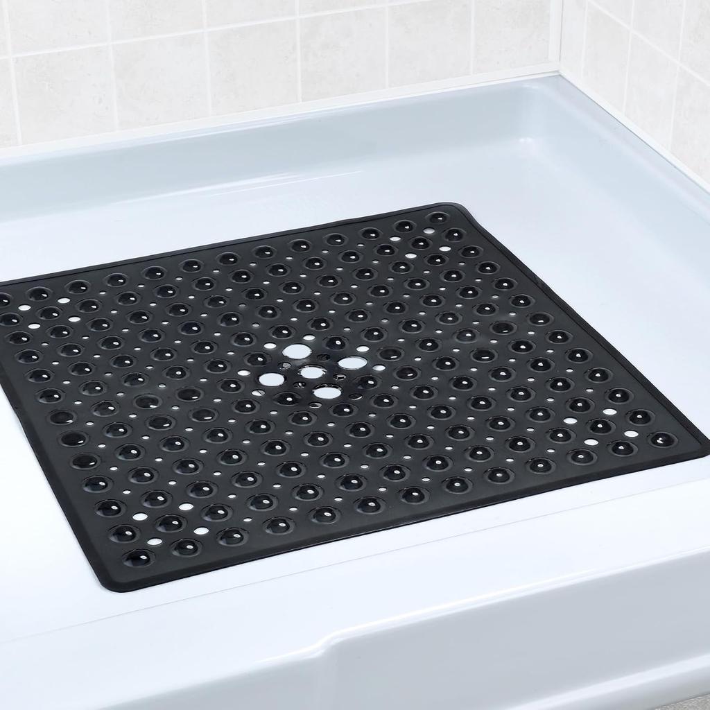 Square Shower Mat Bathtub Mat Non Slip 53x53cm, Square Bath Mat for Inside Shower Tub, Shower Stall Mats for Bathroom Floor