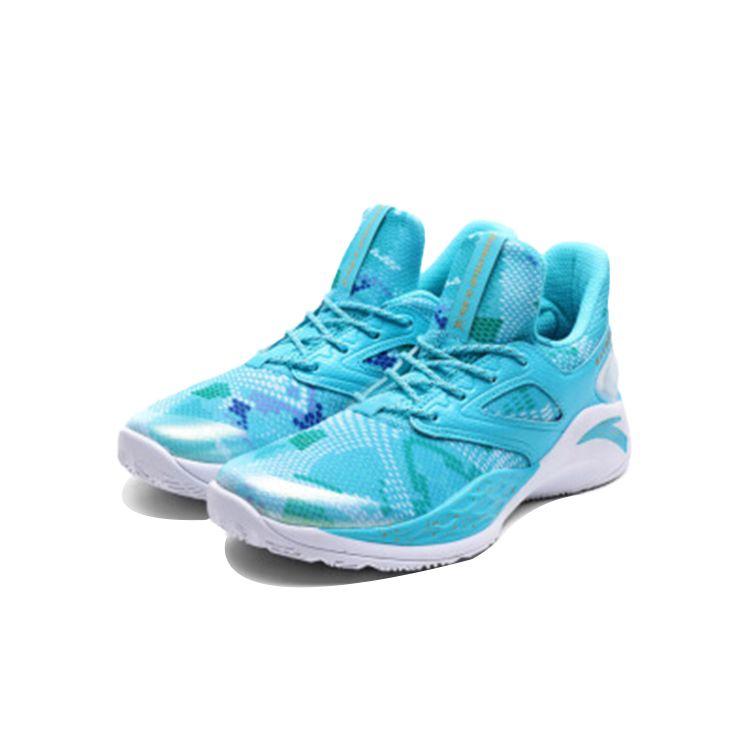 Anta Light Cavalry 2 Fabric Non-Slip Shock Absorbing Wear-Resistant Low-Top Basketball Shoes Men Sneakers Lake-Blue 11721303-4