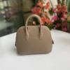 2026 Genuine Leather Bowler Bag Women Mini Shell Shape Tote With Zip Soft Full-Grain Cowhide Street Style