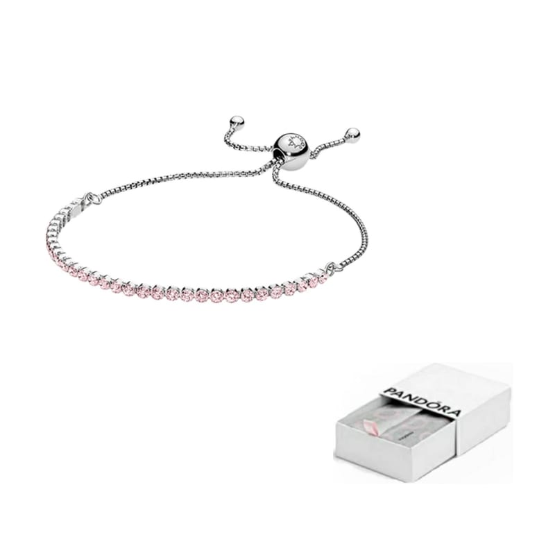 Pandora Women`s Sparkling Strand Bracelet Pink