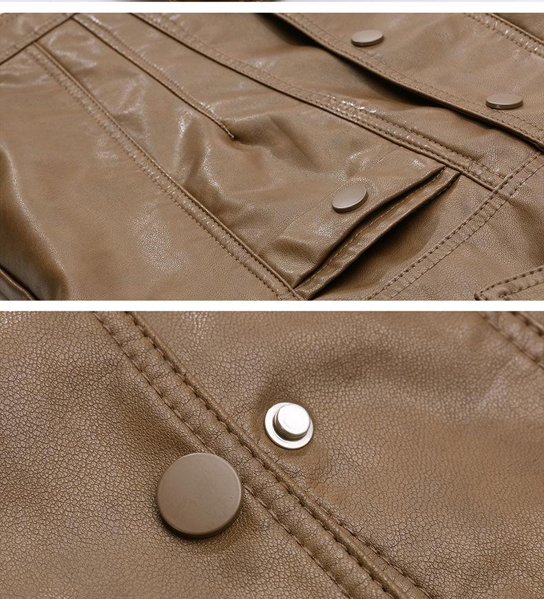 2025 Women's Slim Leather Jacket: Short, Fashionable, Turn-Down Collar Coat XG9957