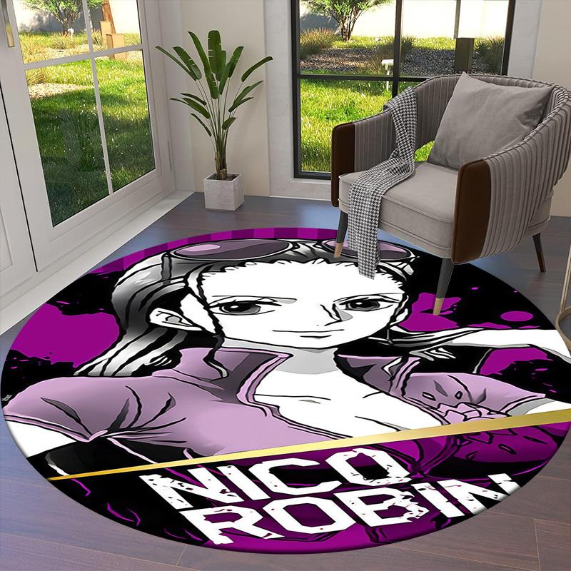 Nico Robin Round Area Rug Carpet Rug For Living Room Bedroom Sofa Playroom Decor Nonslip Floor Mat