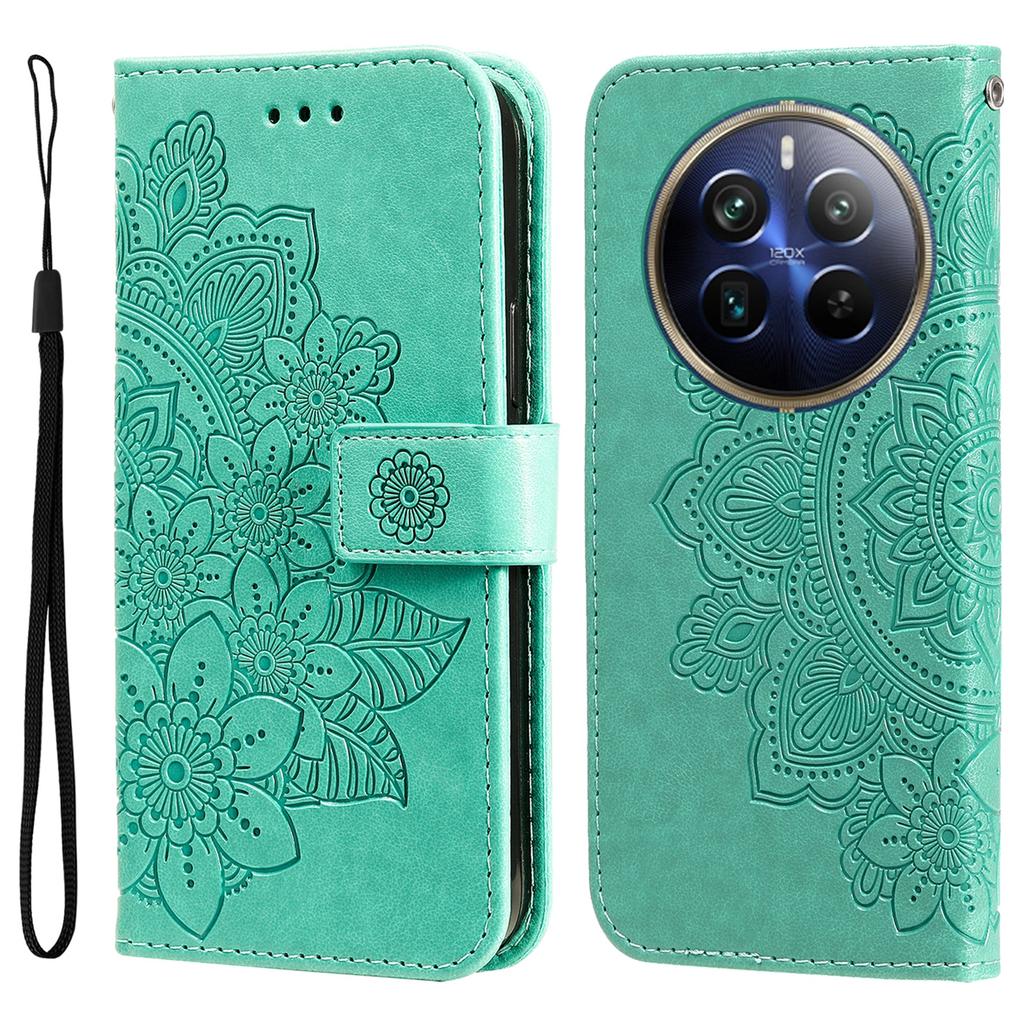 For Realme 12 Pro 5G/12 Pro+ 5G Case Floral Pattern PU Leather Wallet Stand Phone Cover